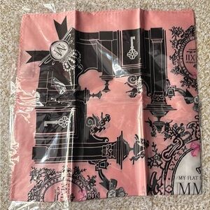 “My Flat in London” (bought at Brighton)         Pink and Black Decorative Scarf